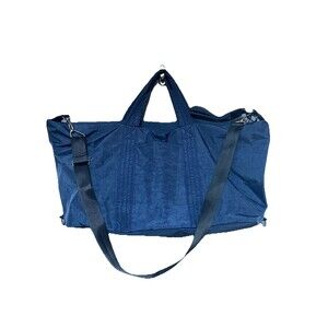 Sondra Roberts Squared Navy Blue Large Adjustable Strap Double Handle Duffle Bag